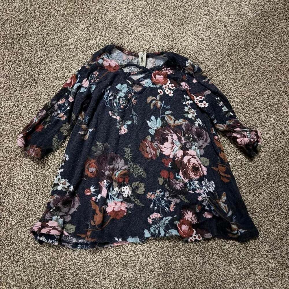 Pomelo Floral Tunic Size 4T Crisscross Neckline